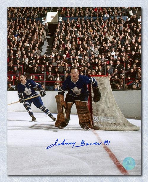 Johnny Bower Toronto Maple Leafs Autographed Maple Leaf Gardens 8x10 Photo Framed