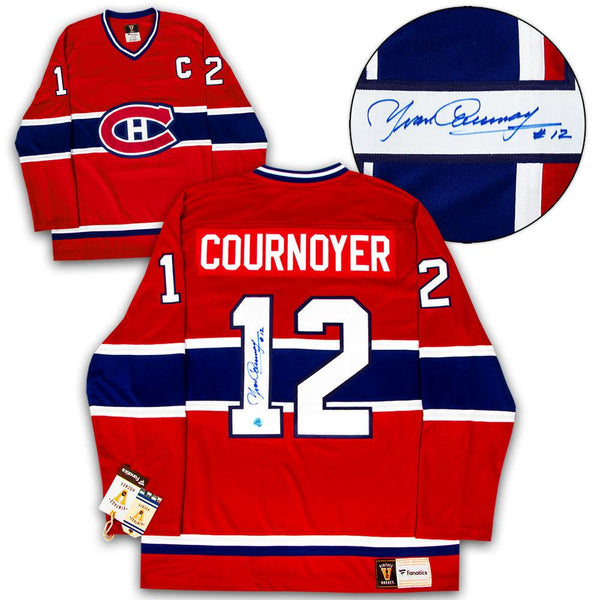 Yvan Cournoyer Montreal Canadiens Autographed Fanatics Vintage Hockey Jersey