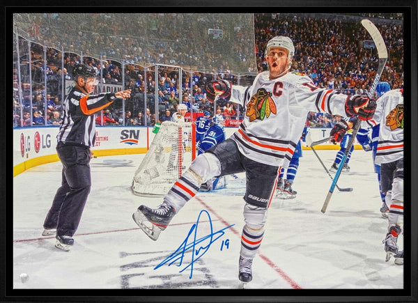 Chicago Blackhawks Jonathan Toews Signed 20x29 Framed Canvas