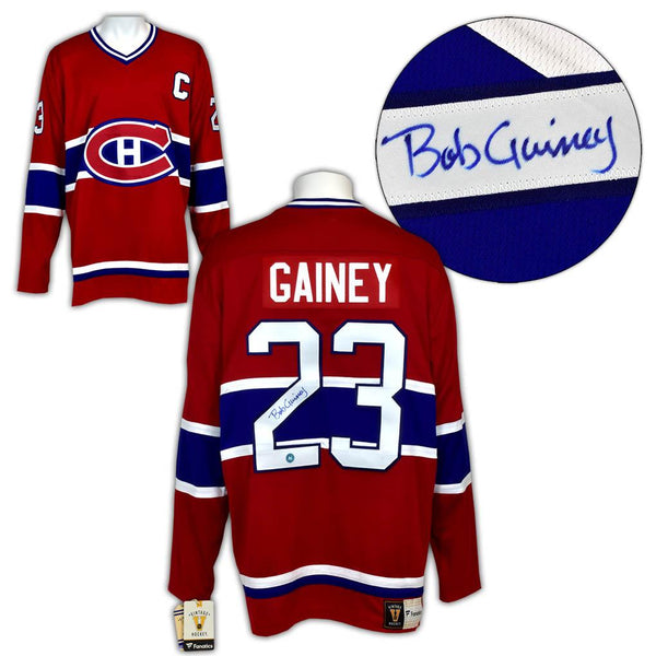 Bob Gainey Montreal Canadiens Autographed Fanatics Vintage Hockey Jersey