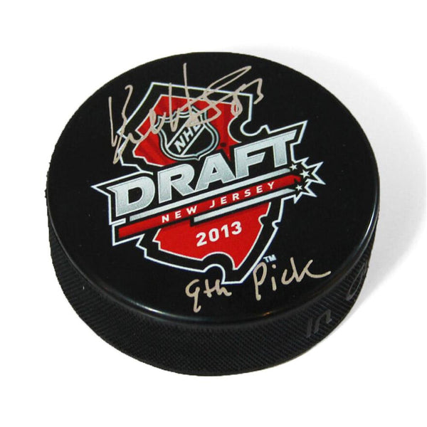 Bo Horvat Autographed 2013 NHL Draft Day Hockey Puck with 9th Pick