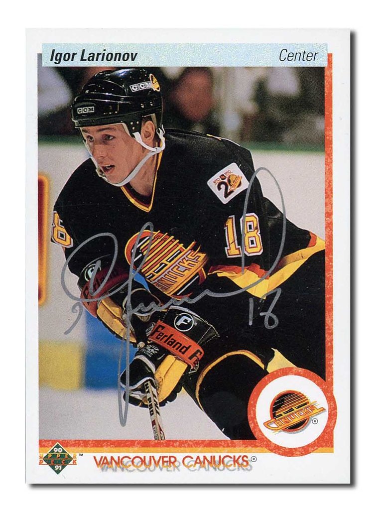 Igor Larionov Autographed 1990-91 Upper Deck Rookie Hockey Card