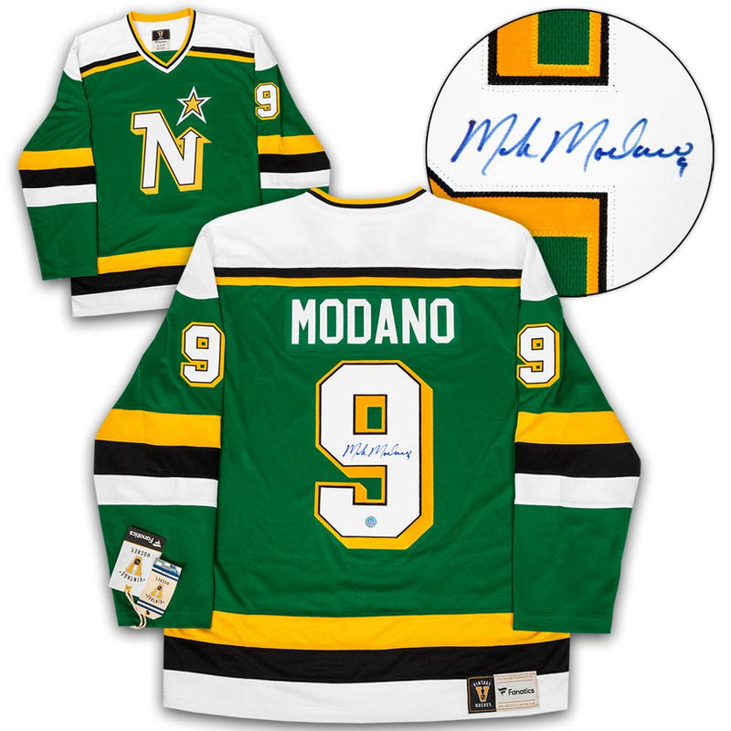 Mike Modano Minnesota North Stars Autographed Fanatics Vintage Hockey Jersey