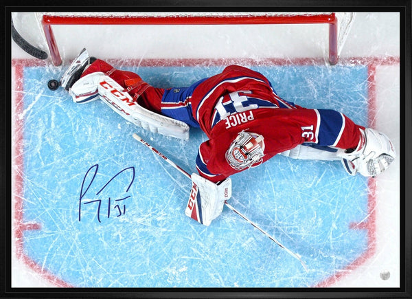 Montreal Canadiens Carey Price Signed 20x29 Framed Toe Save Canvas
