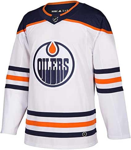 Edmonton Oilers Away White Adidas Name & Number Jersey