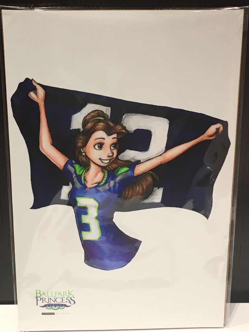 Seattle Seahawks Ballpark Princess 11 x 17 Print