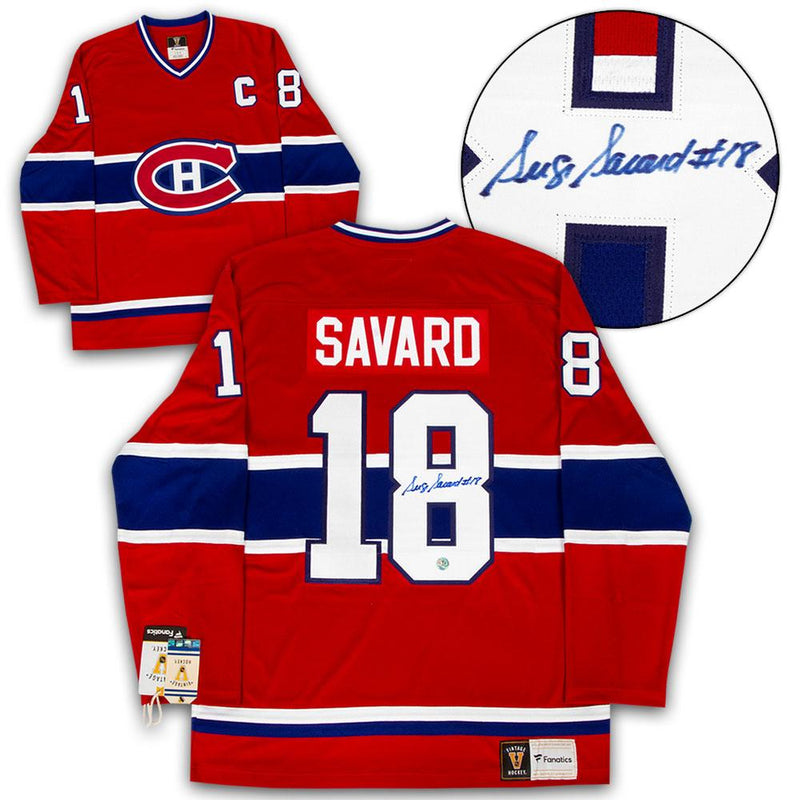 Serge Savard Montreal Canadiens Autographed Fanatics Vintage Hockey Jersey