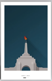 L.A. Memorial Coliseum Minimalist 11 x 17 Print