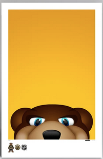 Boston Bruins Blades the Mascot Minimalist 11 x 17 Print