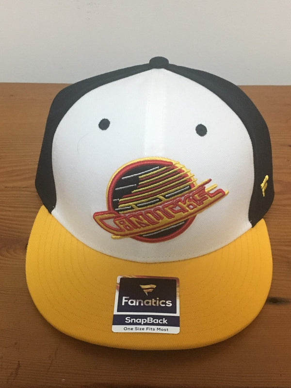 Vancouver Canucks Black Skate Vintage Fanatics NHL Snapback Hat