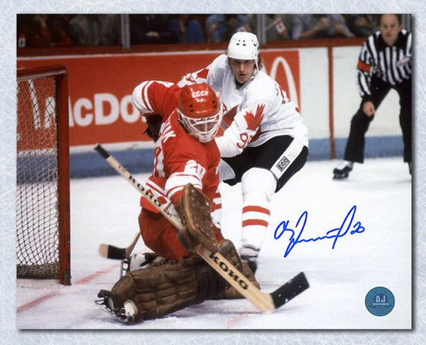 Vladislav Tretiak CCCP-Russia Autographed Canada Cup Save vs Gretzky 8x10 Photo