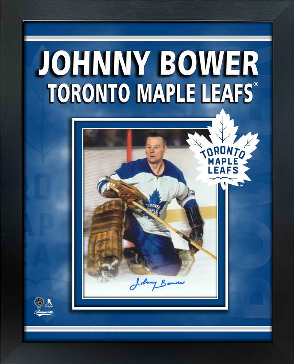 Toronto Maple Leafs Johnny Bower Signed 8 x 10 Framed Photo