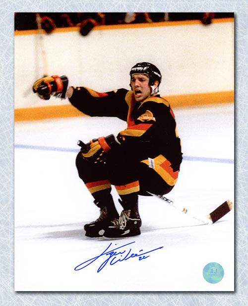 Tiger Williams Vancouver Canucks Autographed Riding The Stick 8 x 10 Photo Framed