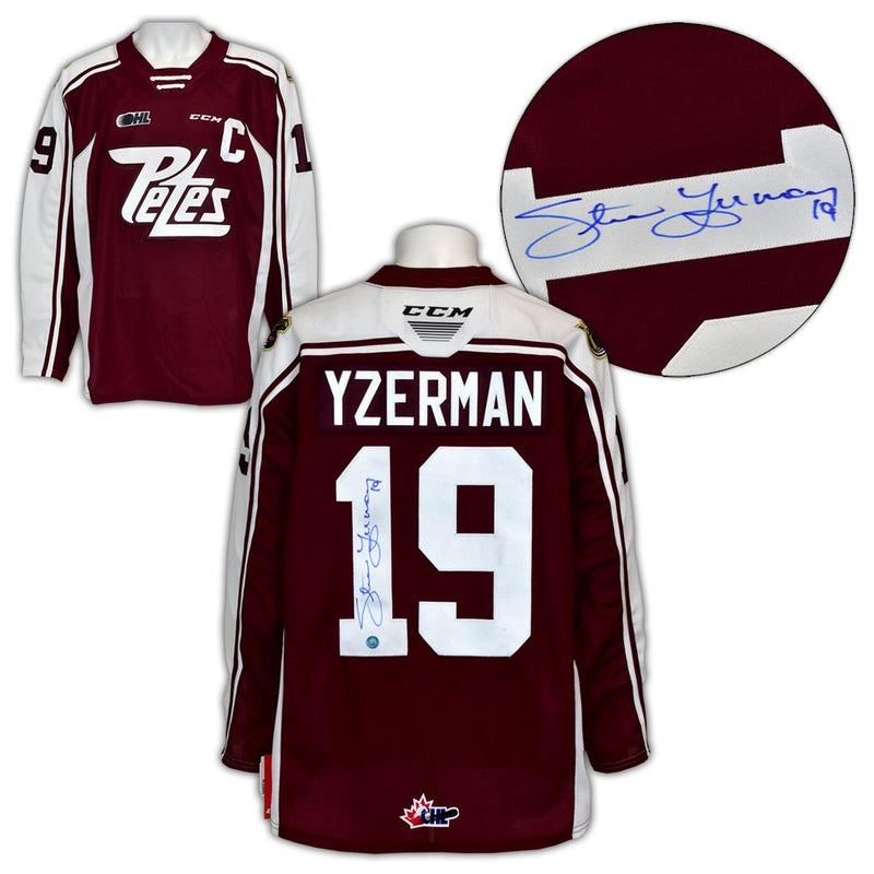 Steve Yzerman Peterborough Petes Autographed CHL CCM Replica Hockey Jersey