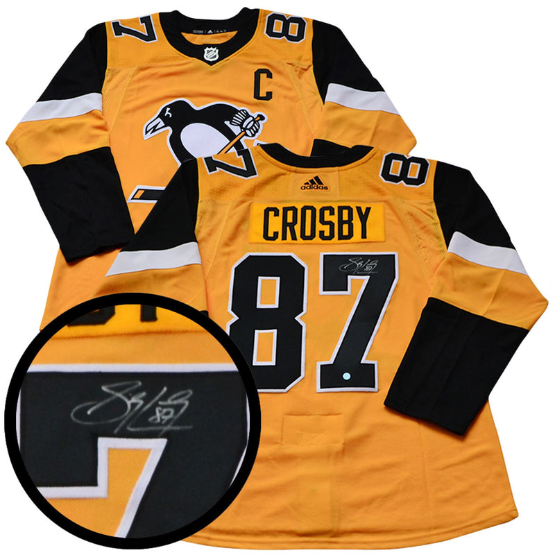 Pittsburgh Penguins Sidney Crosby Signed Yellow Jersey