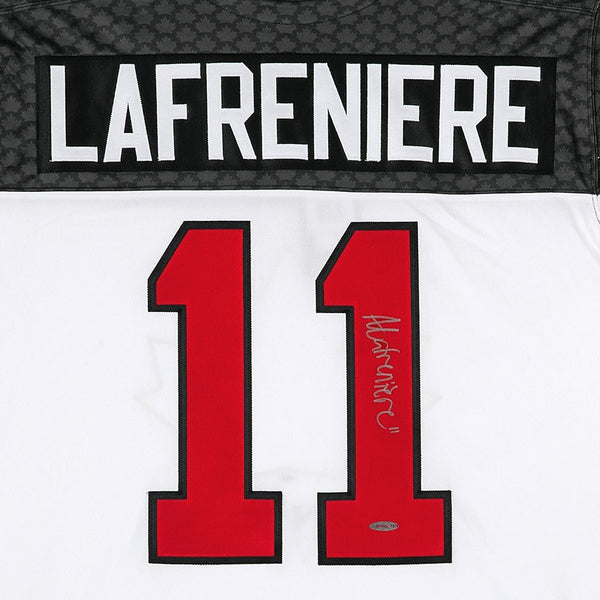 Alexis Lafreniere White Team Canada Nike Signed Jersey with COA