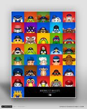 MLB All Mascots Minimalist 11 x 17 Print