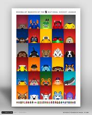 NHL All Mascots Minimalist 11 x 17 Print