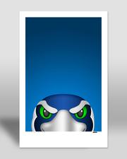 Seattle Seahawks Blitz the Mascot Minimalist 11 x 17 Print
