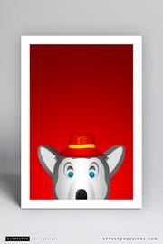 Calgary Flames Harvey the Hound Minimalist 11 x 17 Print