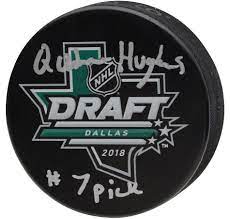 Quinn Hughes Signed Draft w/ Inscription