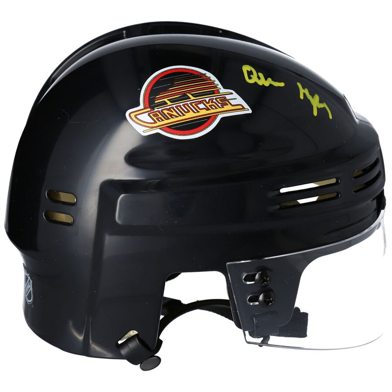 Vancouver Canucks Quinn Hughes Signed Black Skate Mini Helmet