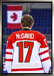 Team Canada Connor McDavid 20x29 Unsigned Framed Canvas