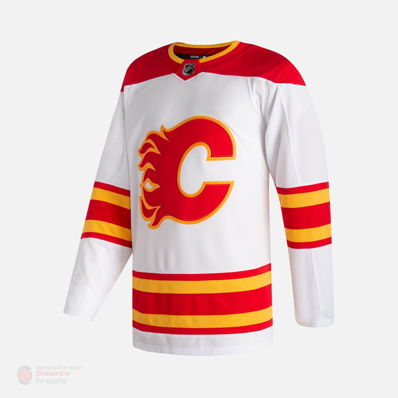 Calgary Flames Authentic Away White Adidas Jersey