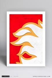Calgary Flames Minimalist Logo Print