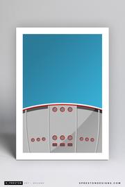 Calgary Flames Saddledome Minimalist 11 x17 Print