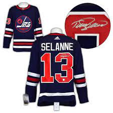 Teemu Selanne Signed Vintage Winnipeg Jets Jersey
