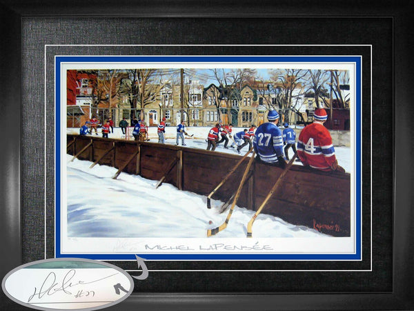 Darryl Sittler Signed 18x27 Pickup Game Framed