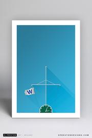 Chicago Cubs Wrigley Field Minimalist W 11 x 17 Print